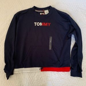 NWT Tommy Hilfiger Navy White Red Cotton Sweatshirt